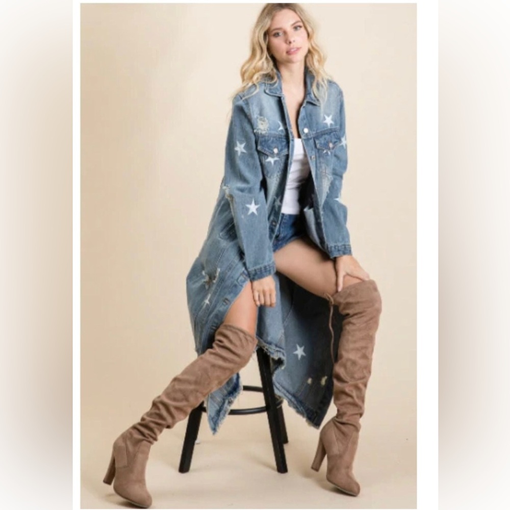 Dressed in LaLa distressed denim jacket